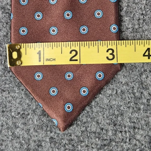 Vintage 70s Ketch Tie Brown Blue Medallion Geometric Made In USA Polyester 80s - Picture 6 of 7